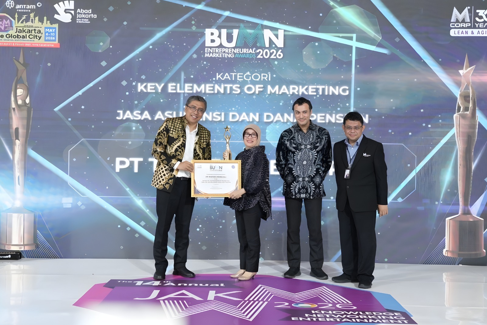 Transformasi Digital Berbuah Manis, TASPEN Borong Penghargaan BUMN Entrepreneurial Marketing Award dan DEWI BUMN 2026